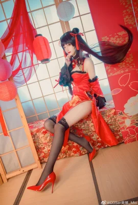 《約會大作戰》時崎狂三性感旗袍Cosplay【CN：COSer美緒_Mio】 (10 照片)