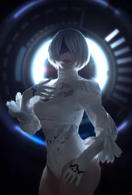 國外美女SayaTheFox 2B White Dress