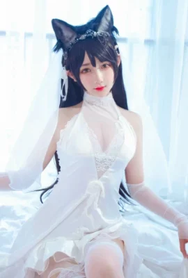 碧藍航線愛宕白婚紗cos 純白花嫁美麗無瑕(18 相片)